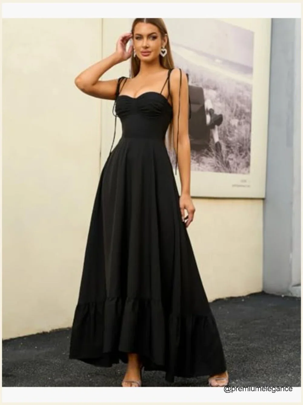 Summer Maxi Dress Spaghetti Strap A-Line Formal Tea Party Sundress - Picture 5 of 6